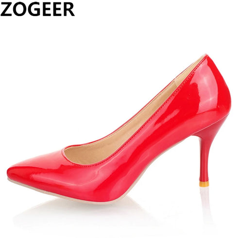 Elegant Pointed Toe Heeled Pumps for Women's Office & Party - Large Size